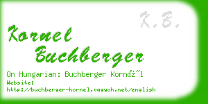 kornel buchberger business card